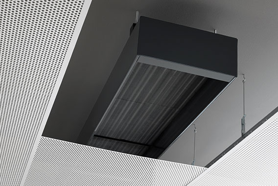 Convettore di raffreddamento a soffitto Arbonia (nero) senza copertura: dettaglio